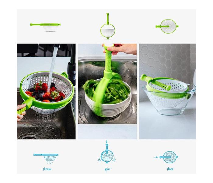 Generic 2-in-1 Collapsible Salad Spinner and Colander - Green - Zoom Image 2