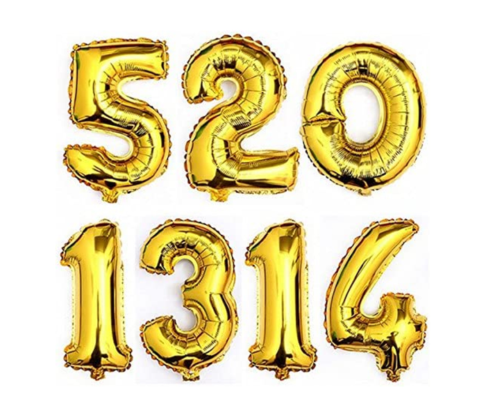 Number-4 16 Inch Number Aluminum Balloon - Golden - Zoom Image 2