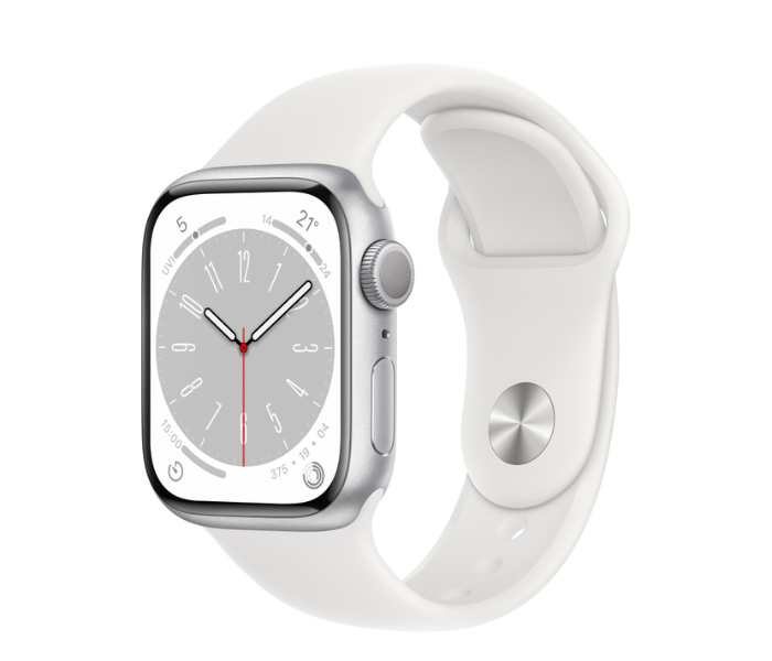 Apple Watch Series 8 GPS AND Cellular Silver Aluminum Case with Sport Band 45mm - Zoom Image 1