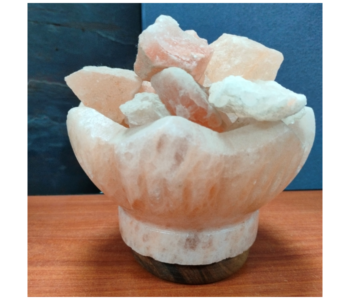 Techno Himalayan Fire Bowl Shaped Salt Lamp With Salt Chunks - Zoom Image 4