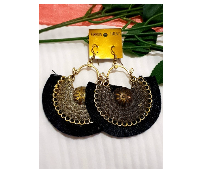 Strabella ER10014e Weightless Hanging Earrings For Women -  Black - Zoom Image