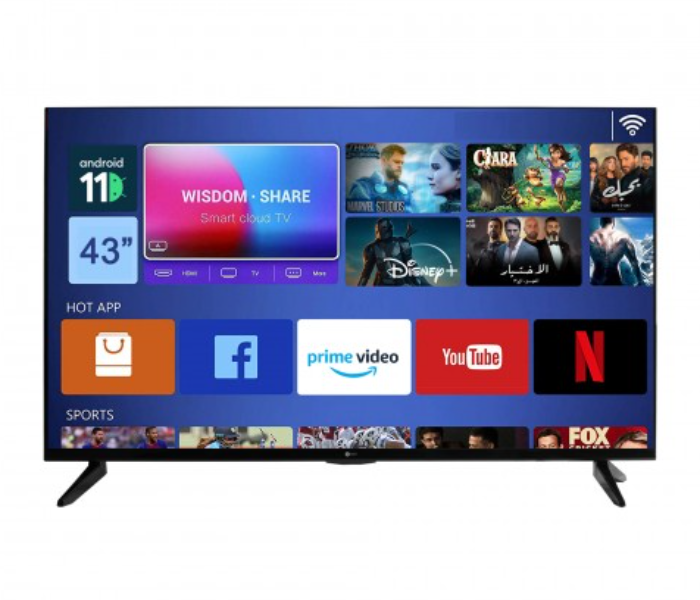 Afra AF-43114KBK 43 Inch Dvb-T2 UHD 4K LED Android Smart TV - Black - Zoom Image 1