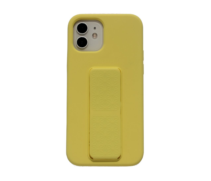 Liquid Silicone Yellow Case Magnet Grip Stand Mobile Case For iPhone 12 - Yellow - Zoom Image 1