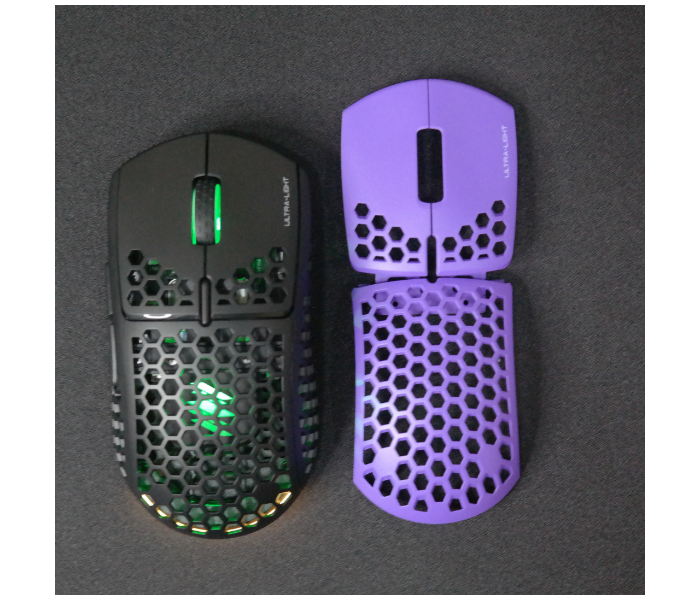 Craze C-HP-WPUS-MR Hikari Pro and White and Purple Shell with RGB Built in Mousepad - White and Purple - Zoom Image 6