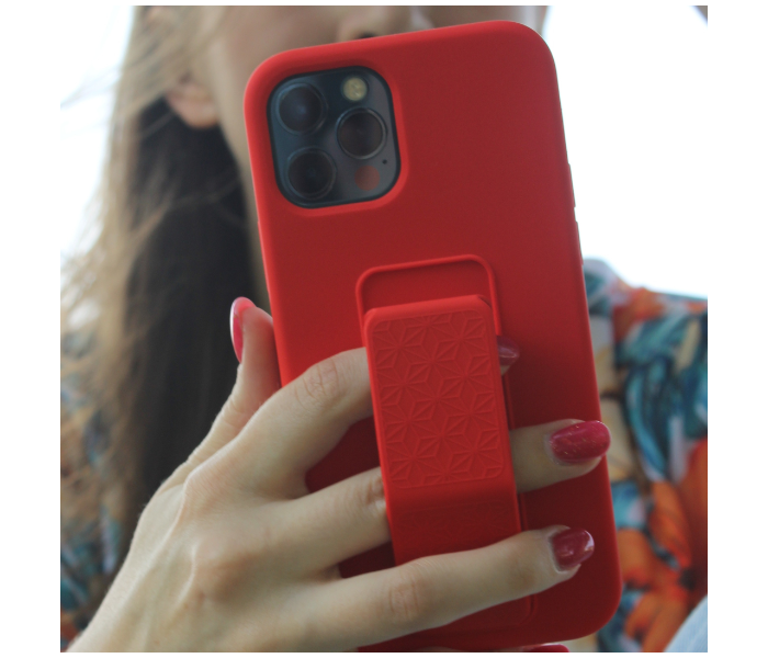 Liquid Silicone Red Case Magnet Grip Stand Mobile Case For iPhone 11 Pro Max - Red - Zoom Image 5