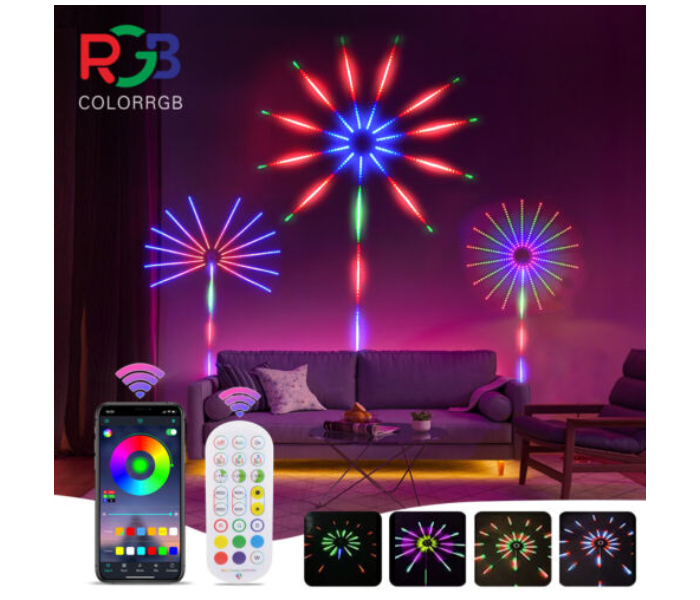 Galaxy Ocean LED Firework Strip Lights Dream Color RGB Smart Music Sync APP and Remote Control - Zoom Image 6