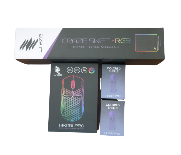 Craze C-HP-MPIS-MR Hikari Pro and Mint and Pink Shell with RGB Built in Mousepad - Mint and Pink - Zoom Image 1