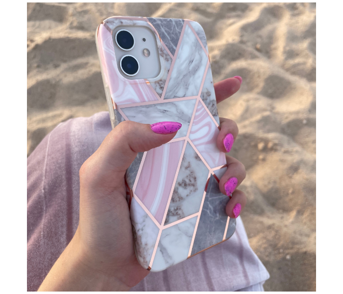 Protective Case Art Print Pink Marble Mobile Case For iPhone 11 - Pink - Zoom Image 1