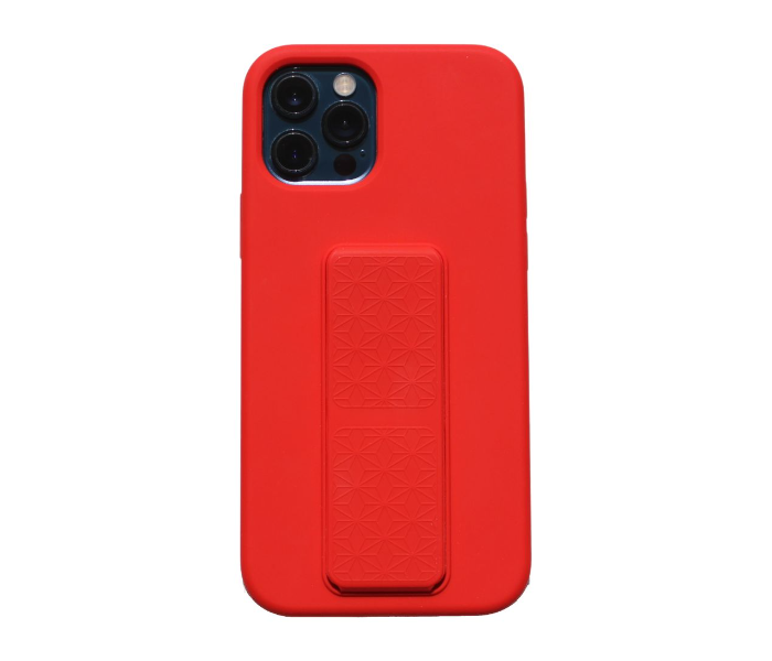 Liquid Silicone Red Case Magnet Grip Stand Mobile Case For iPhone 12 Pro - Red - Zoom Image 1