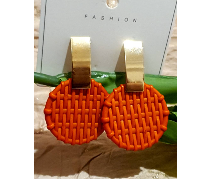 Strabella ER7008f Weightless Hanging Earrings For Women -  Orange - Zoom Image