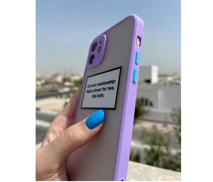 Matt Translucent Case Purple Bumper Art Print Relationship Status Mobile Cases For iPhone 11 Pro - Purple - Zoom Image 3