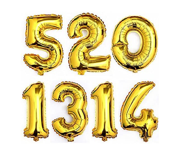 Number-8 16 Inch Number Aluminum Balloon - Golden - Zoom Image 2