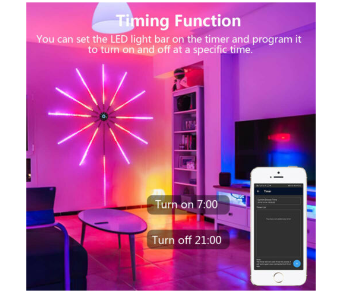 Galaxy Ocean LED Firework Strip Lights Dream Color RGB Smart Music Sync APP and Remote Control - Zoom Image 4