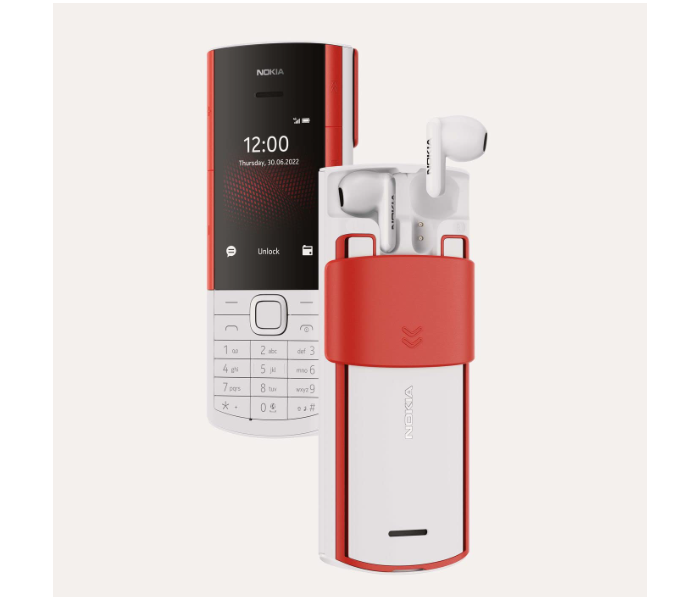 Nokia 5710 XA XpressAudio Keypad Phone with Inbuilt Wireless Earbuds - White - Zoom Image 1