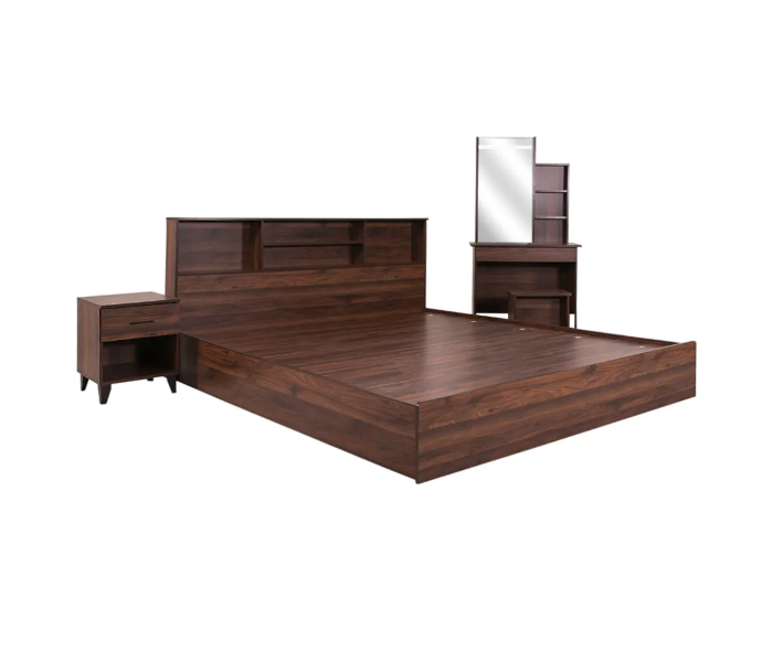 Danube Home Gamorah 180X200 King Bed Set with Dresser And Stool - Dark Brown - Zoom Image 3