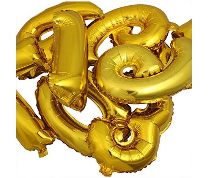 Number-7 16 Inch Number Aluminum Balloon - Golden - Zoom Image 3