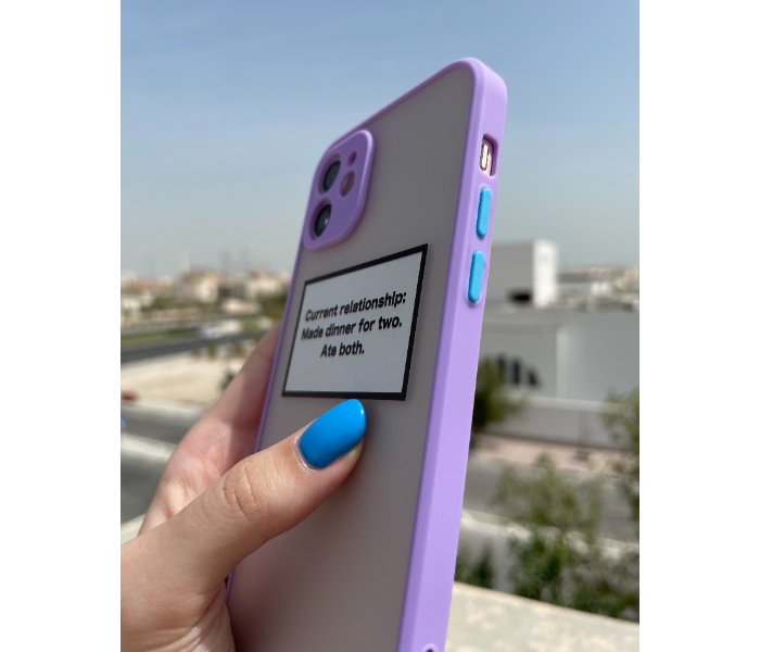 Matt Translucent Case Purple Bumper Art Print Relationship Status Mobile Cases For iPhone 11 Pro Max - Purple - Zoom Image 3