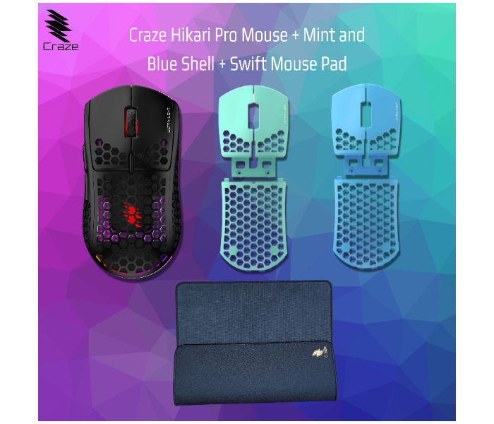 Craze C-HP-MBS-M Hikari Pro and Mint and Blue Shell with Mousepad - Mint and Blue - Zoom Image 1