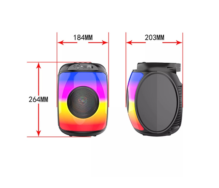 Generic ZQS1438 Wireless Bluetooth Melody LED Lantern Gift Outdoor Subwoofer Card Speaker - Black - Zoom Image 5