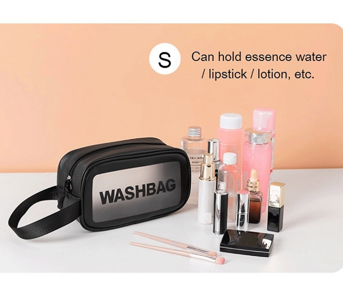 Easy Handcarry Multifunction Korea Style TPU Small Storage Wash Cosmetic Bag - Black - Zoom Image 2