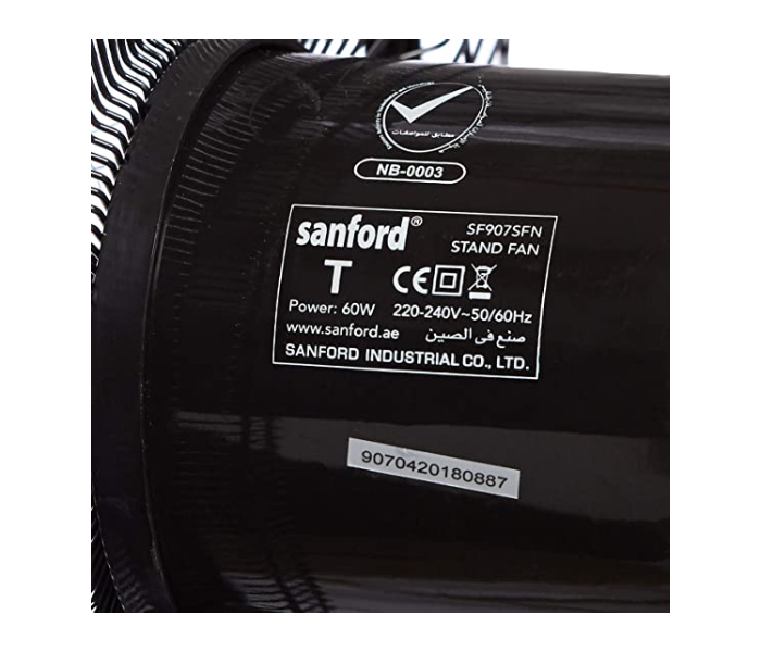 Sanford SF907SFN 16 Inch Fan - Black - Zoom Image 2