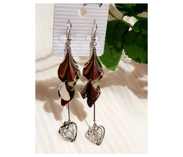 Strabella TSB13b Weightless Hanging Earrings For Women - Silver - Zoom Image