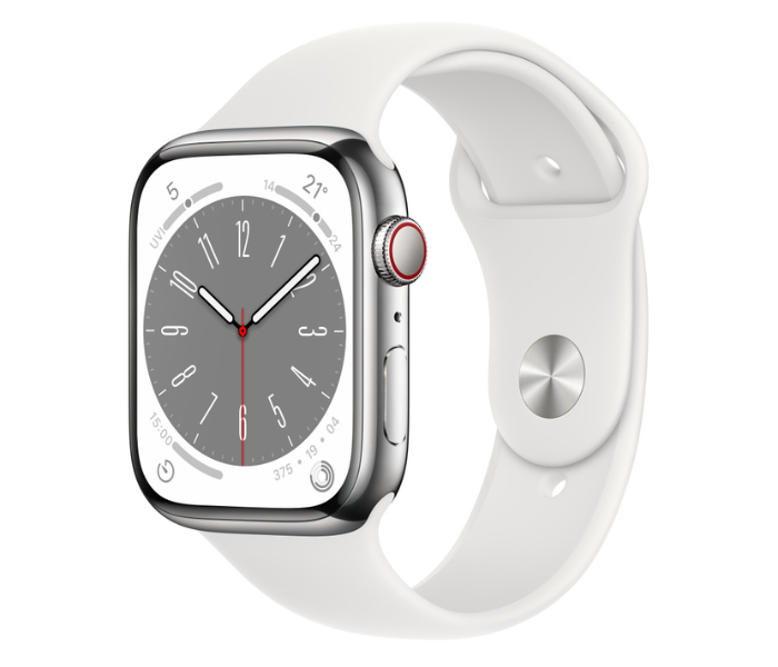 Apple Watch Series 8 GPS AND Cellular Silver Stainless Steel Case with Sport Band 41mm - Zoom Image 1