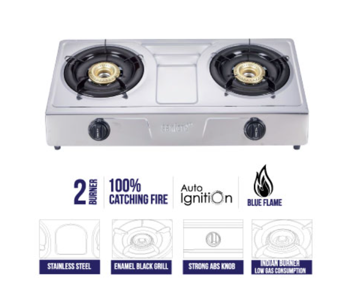 Sanford SF5221GC C Double Burner Stainless Steel Gas Stove - Silver - Zoom Image