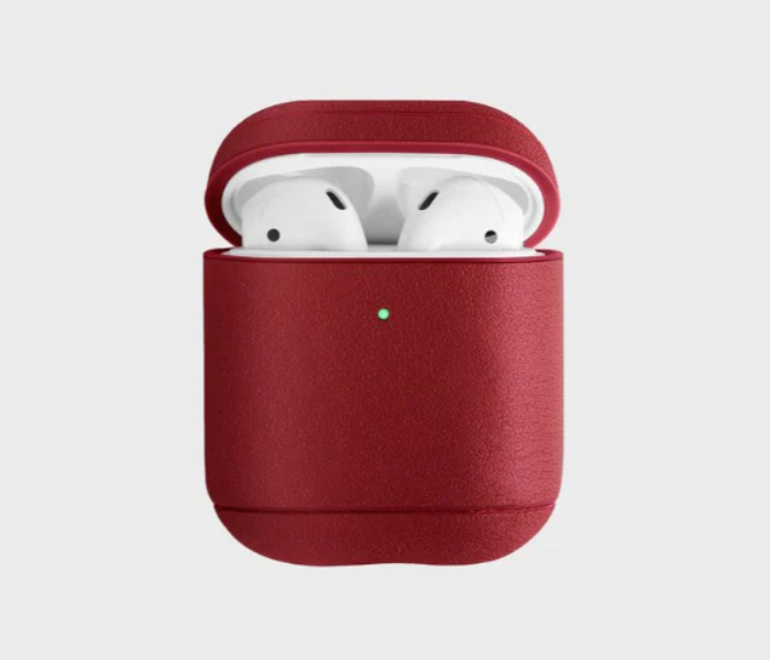 Uniq Terra Geniune Leather Airpods 2019 Snap Case - Red - Zoom Image