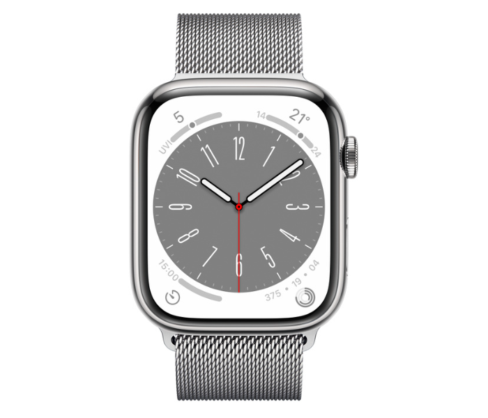 Apple Watch Series 8 GPS AND Cellular Silver Stainless Steel Case with Milanese Loop 45mm - Zoom Image 2