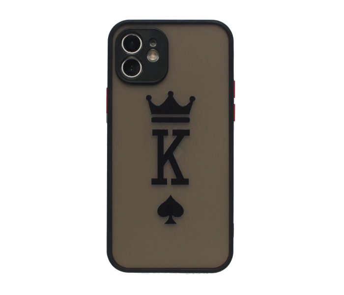 Matt Translucent Black Case Art Print King Mobile Cases For iPhone 11 Pro - Black and Grey - Zoom Image 1