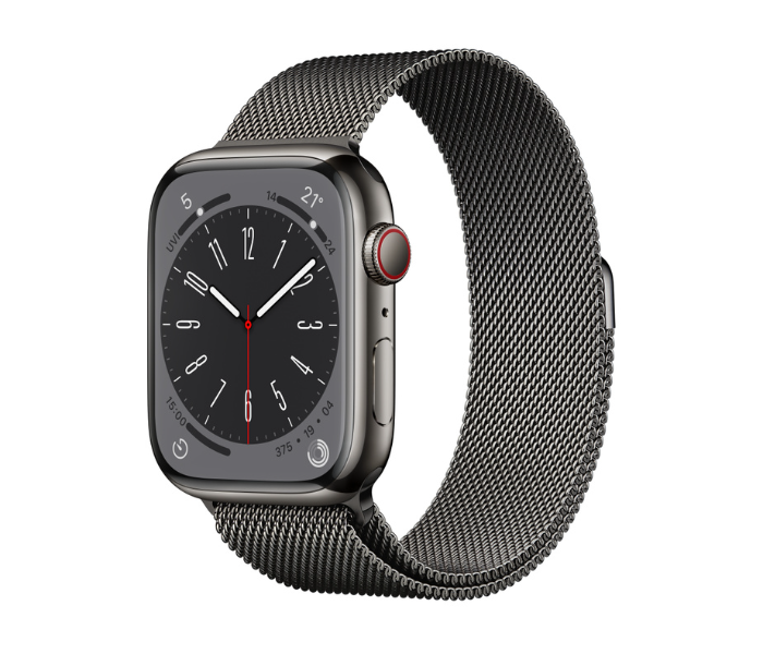 Apple Watch Series 8 GPS AND Cellular Graphite Stainless Steel Case with Milanese Loop 45mm - Zoom Image 1