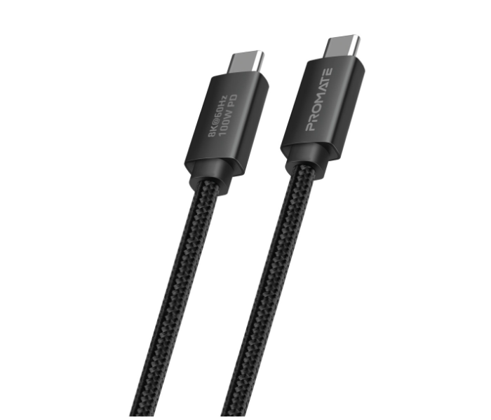 Promate PrimeLink-C40 8k 60hz 100W USB-C Cable - Black - Zoom Image 1