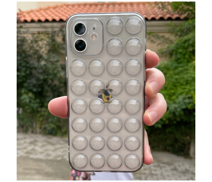 Transparent Grey Case Bubbles Mobile Case For iPhone 13 - Grey - Zoom Image 2