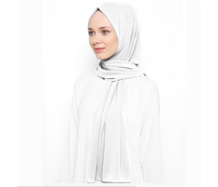 Instant Chiffon Premium Quality Hijab Head Wrap Scarf - Off White - Zoom Image