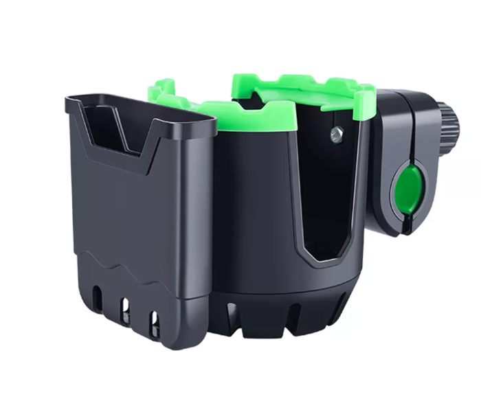 2 in 1 Mobile Holder Cup Holder for Motorcycle Bicycle - Black and Green - Zoom Image 5