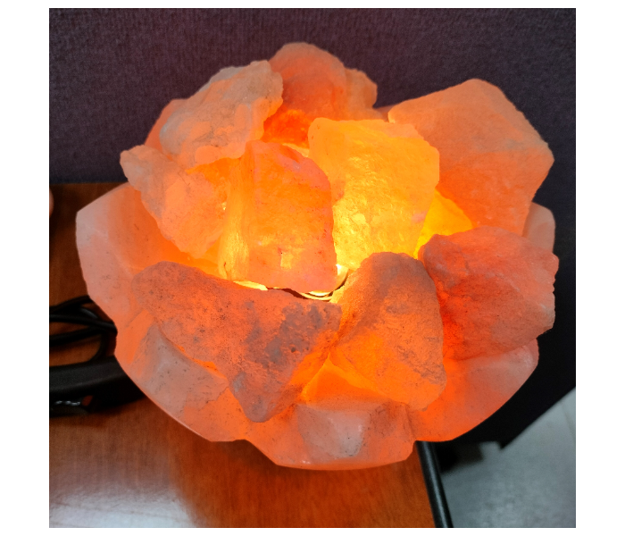 Techno Himalayan Fire Bowl Shaped Salt Lamp With Salt Chunks - Zoom Image 1