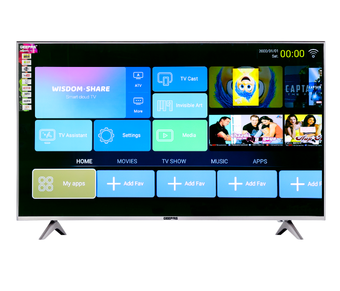 Geepas GLED4058SXHD 40-inch Smart Full HD LED TV - Black - Zoom Image 1