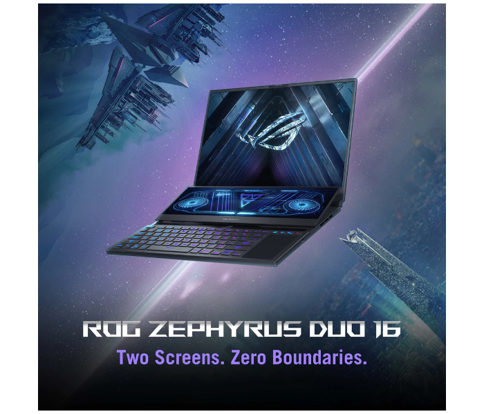 ASUS ZEPHYRUS DUO GX650RX-LB212W ROG 16 inch UHD Plus AMD Ryzen R9 6900HX Processor 32GB RAM 2TB SSD 16GB NVIDIA GeForce RTX 3080Ti Graphics Windows 11 Home with Backpack and Mouse - Black - Zoom Image 9