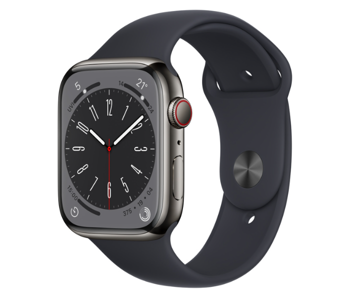 Apple Watch Series 8 GPS AND Cellular Graphite Stainless Steel Case with Sport Band 41mm - Zoom Image 1