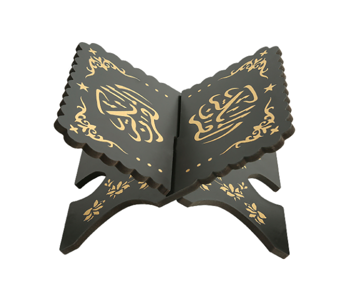 AlHirfa LSR-021 Wooden Engraved Quran Stand - Black - Zoom Image