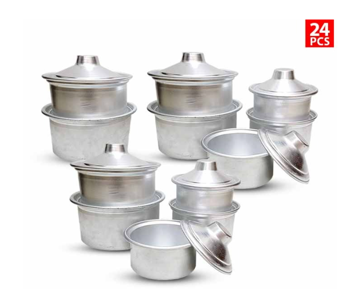 RMN 24 Pieces Genuine Quality Aluminum Cookware Set - Silver - Zoom Image 1