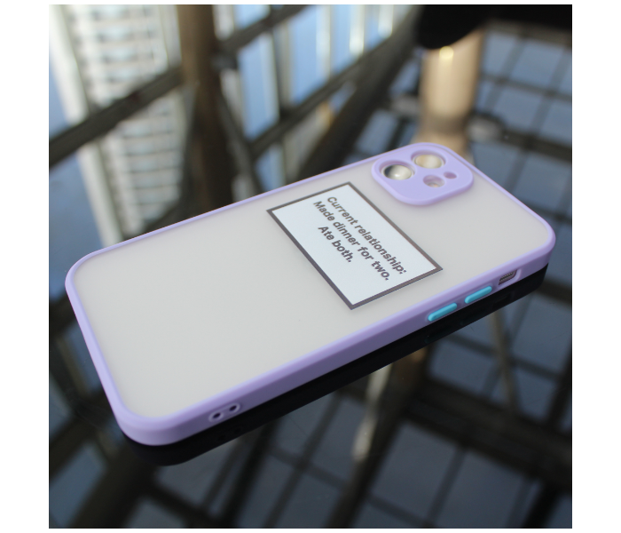 Matt Translucent Case Purple Bumper Art Print Relationship Status Mobile Cases For iPhone 12 Pro - Purple - Zoom Image 2