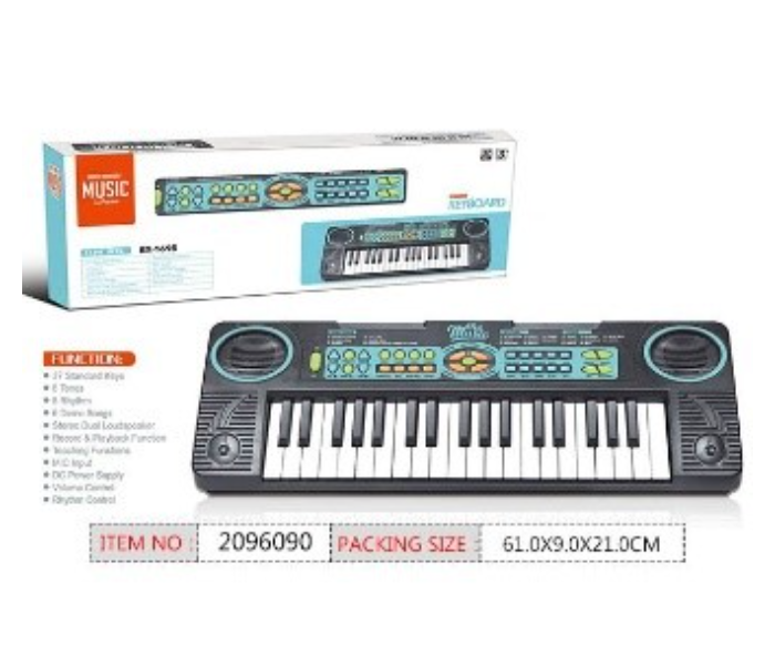 DK1055 37 Key Electronic Organ With Microphone and USB Line Activity Toy For Kids - Black and White - Zoom Image