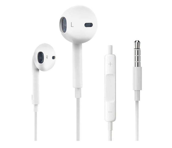 Wired In Ear Earphone with Mic - White - Zoom Image 2