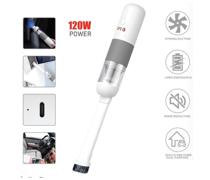 DLC DLC-32101 120Watts Car Vacuum Cleaner - White - Zoom Image 1