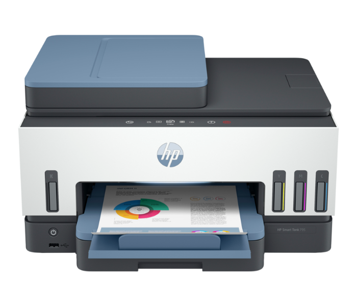 HP 28B96A Smart Tank 795 All-in-One Printer - Grey and White - Zoom Image 1