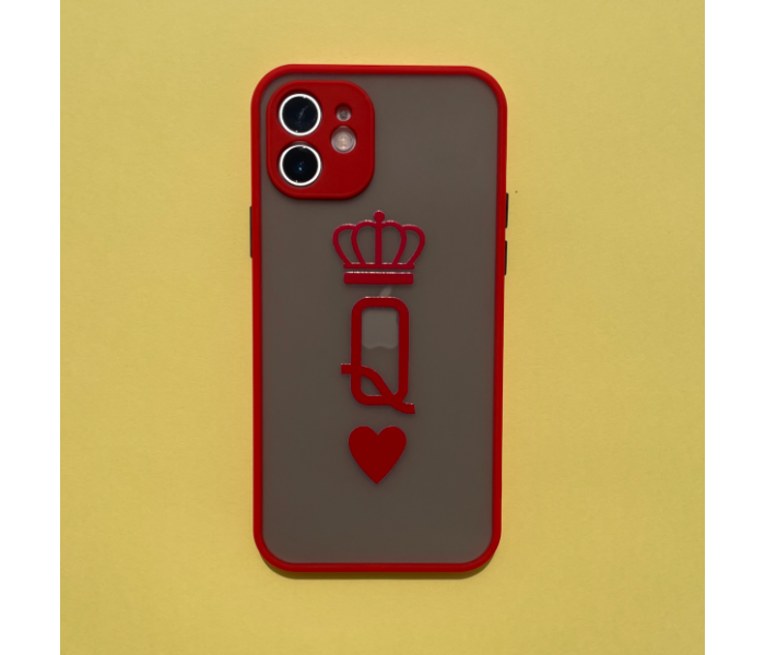 Matt Translucent Red Case Art Print Queen Mobile Cases For iPhone 13 Pro Max - Red and Grey - Zoom Image 2