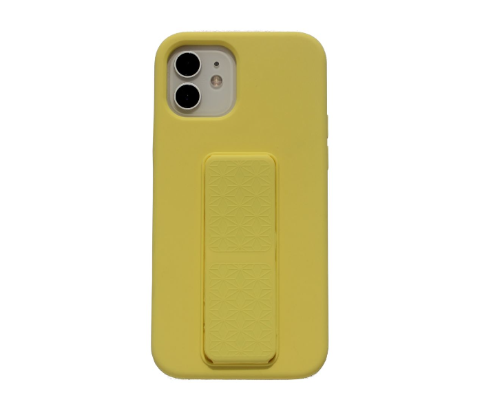 Liquid Silicone Yellow Case Magnet Grip Stand Mobile Case For iPhone 13 - Yellow - Zoom Image 1