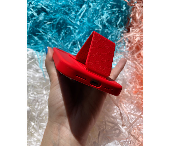 Liquid Silicone Red Case Magnet Grip Stand Mobile Case For iPhone 11 Pro Max - Red - Zoom Image 6